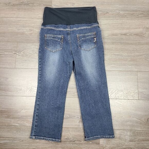 Thyme Maternity Cropped Denim Jeans Medium - Picture 7 of 16